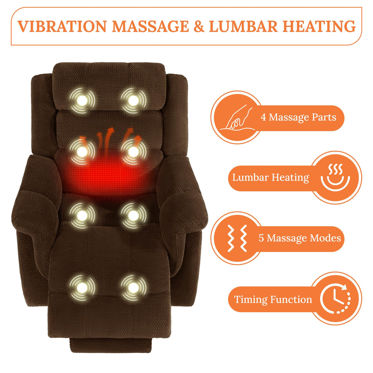 Neioml Three Motor Power Lift Chairs Recliners for Big and Tall Elderly- 180°Large Lay Flat Lift Chair- Power Headrest-Infinite Position-Heat & Vibration Massage (Chocolate) Neioml