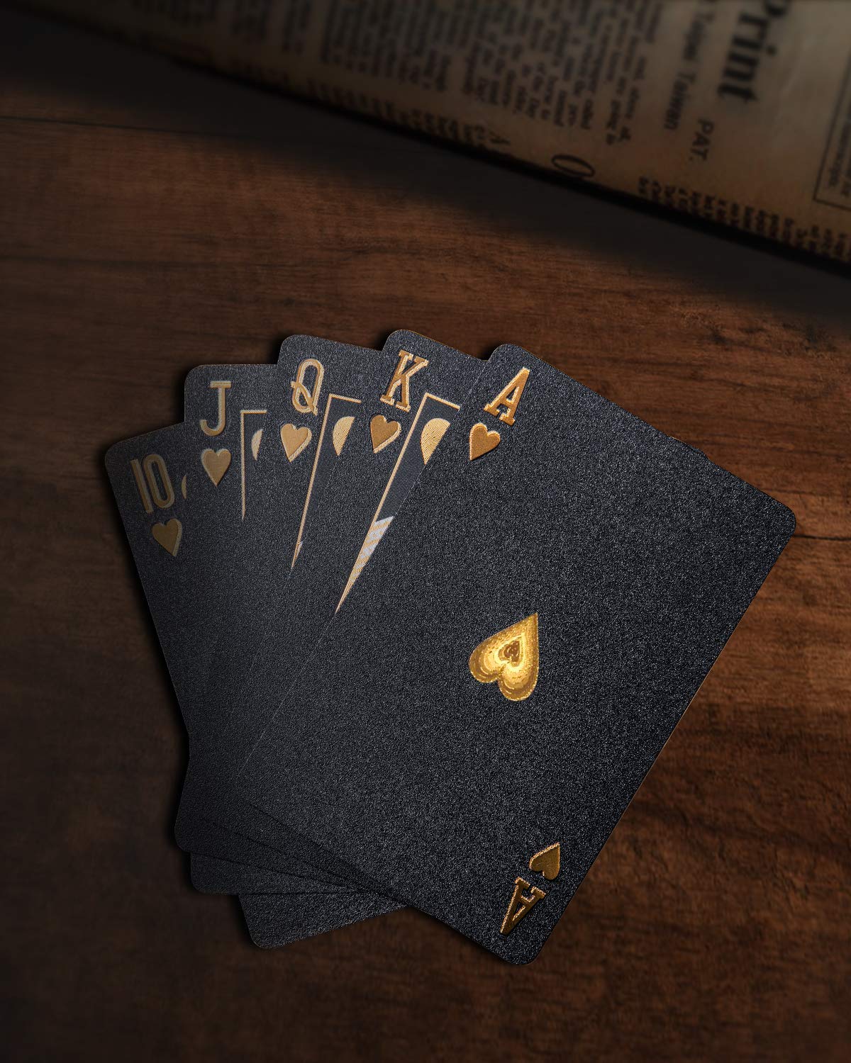 BIERDORF Diamond Waterproof Black Playing Cards, Poker Cards, HD, Deck of Cards (Black) BIERDORF