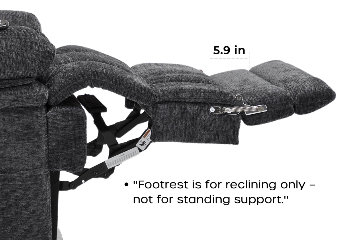 DYNOX 400lbs Lift Chairs for Big & Tall Seniors Power Lay Flat Recliner Oversized Lift Sofa with Heat Massage Electric Lift Recliner Chair Bed, Extended Footrest(9205L,Chenille,Grey) DYNOX