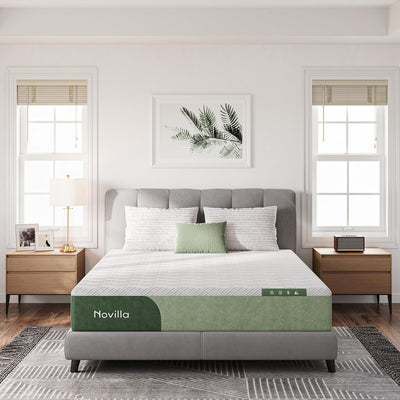 Novilla 12 Inch King Size Memory Foam Mattress with Cooling Gel Foam & Soft Cover for Spine Support & Pain Relief Medium Plush King Size Bed Mattress in a Box