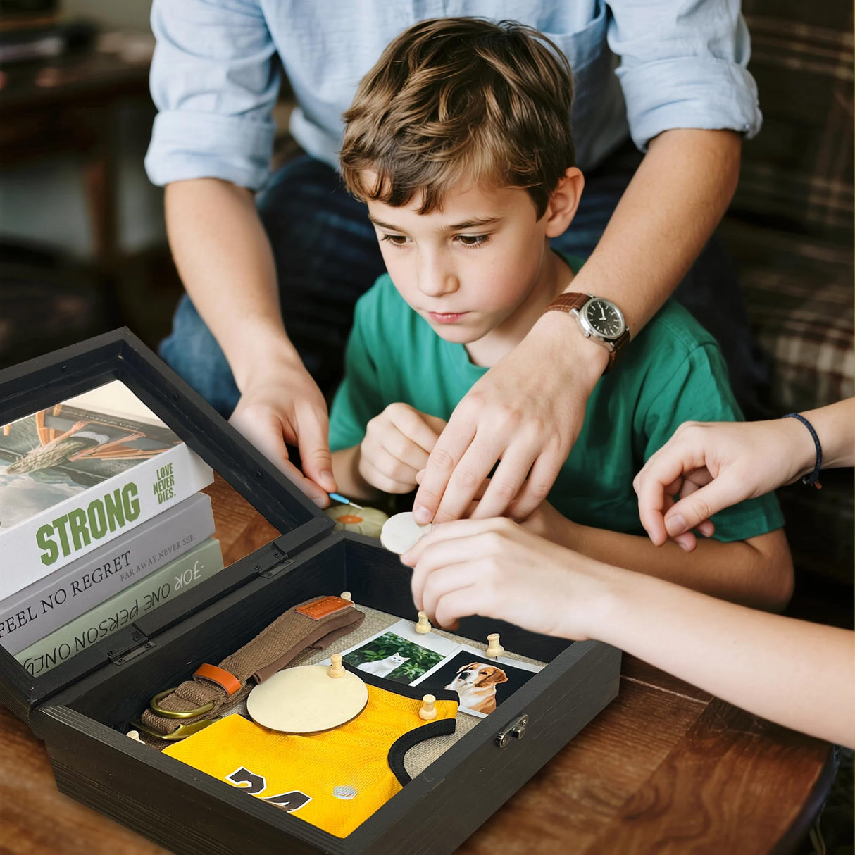 8x10 Pet Memorial Shadow Box Frame Paw Print Kit Solid Wood Pet Frame Black Dog Memorial Gifts for Loss of Dog Houstimi