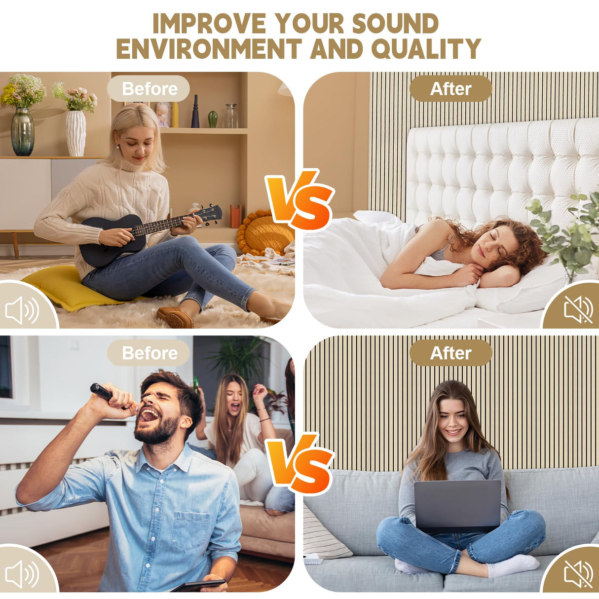 SDLDEER 10 Pack Acoustic Panels, 48"X 12"X 0.4" Sound Proof Panels for Walls, Self-Adhesive Acoustical Wall Panels, Sound Proofing Panels Acoustic Treatment for Home Office Decoration SDLDEER