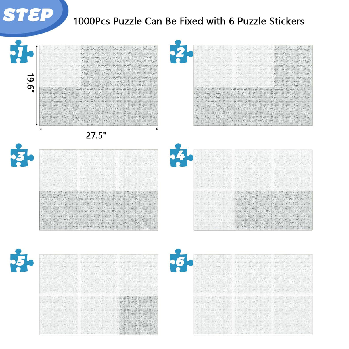 Puzzle Glue Sheets for 6 X 1000 Puzzles, 36 Puzzle Saver Sheets Peel & Stick WISHDIAM