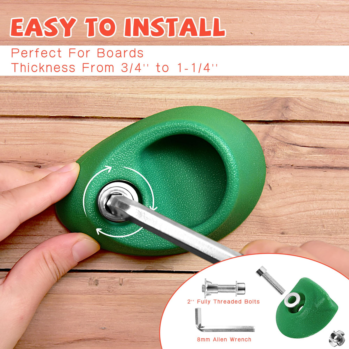 TOPNEW 32 Rock Climbing Holds Multi Size for Kids, Adult Rock Wall Holds Climbing Rock Wall Grips for Indoor and Outdoor Playground Play Set - Includes 2 Inch Mounting Hardware TOPNEW