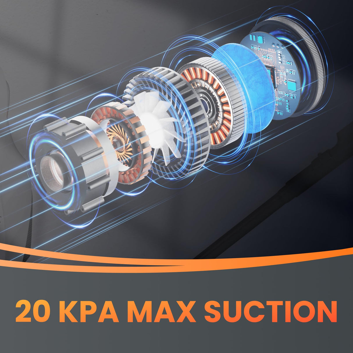 Giraffe Tools Grandstorm Retractable Vacuum Cleaner Wall-Mounted, Shop Wet Dry Vacuum Cleaner with 6 Nozzles for Car Detailing Remote Control Garage Vacuum, Grey Giraffe Tools