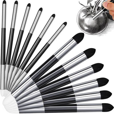 Kosiz Blending Sponge Pen Double Headed Washable Rubbing Sponge Brush Sketch Wipe Reusable Blending Stump Drawing Art Blenders for Artist Highlight Shadow Detail Correcting Tool(2 Pcs)