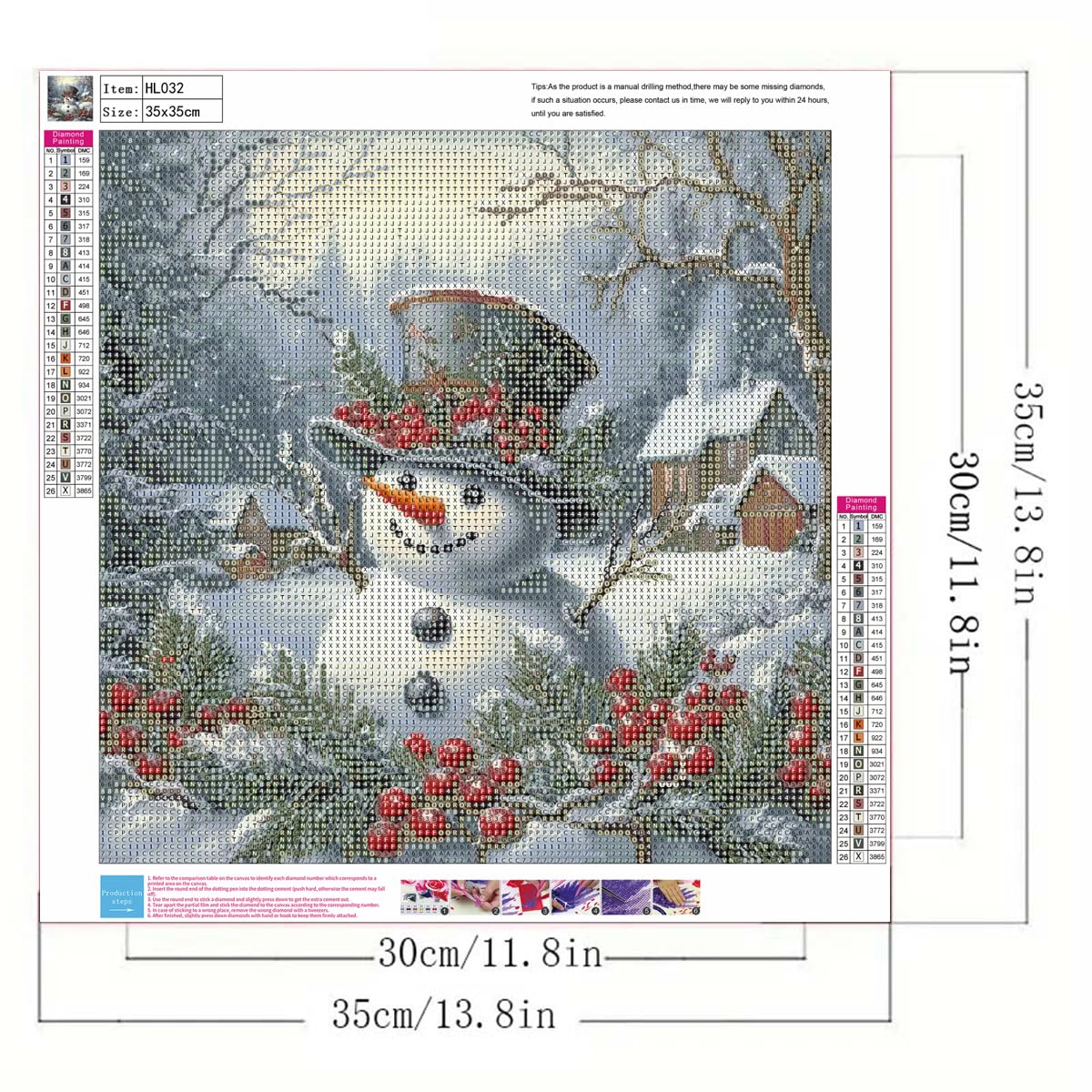 5D Winter Diamond Art Kits for Adults Beginners,Christmas Snowman Diamond Painting Kits,DIY Full Round Drill Diamond Dots Paintings Gem Art Crafts for Home Decor 13.8x13.8inch GEMFAMILY