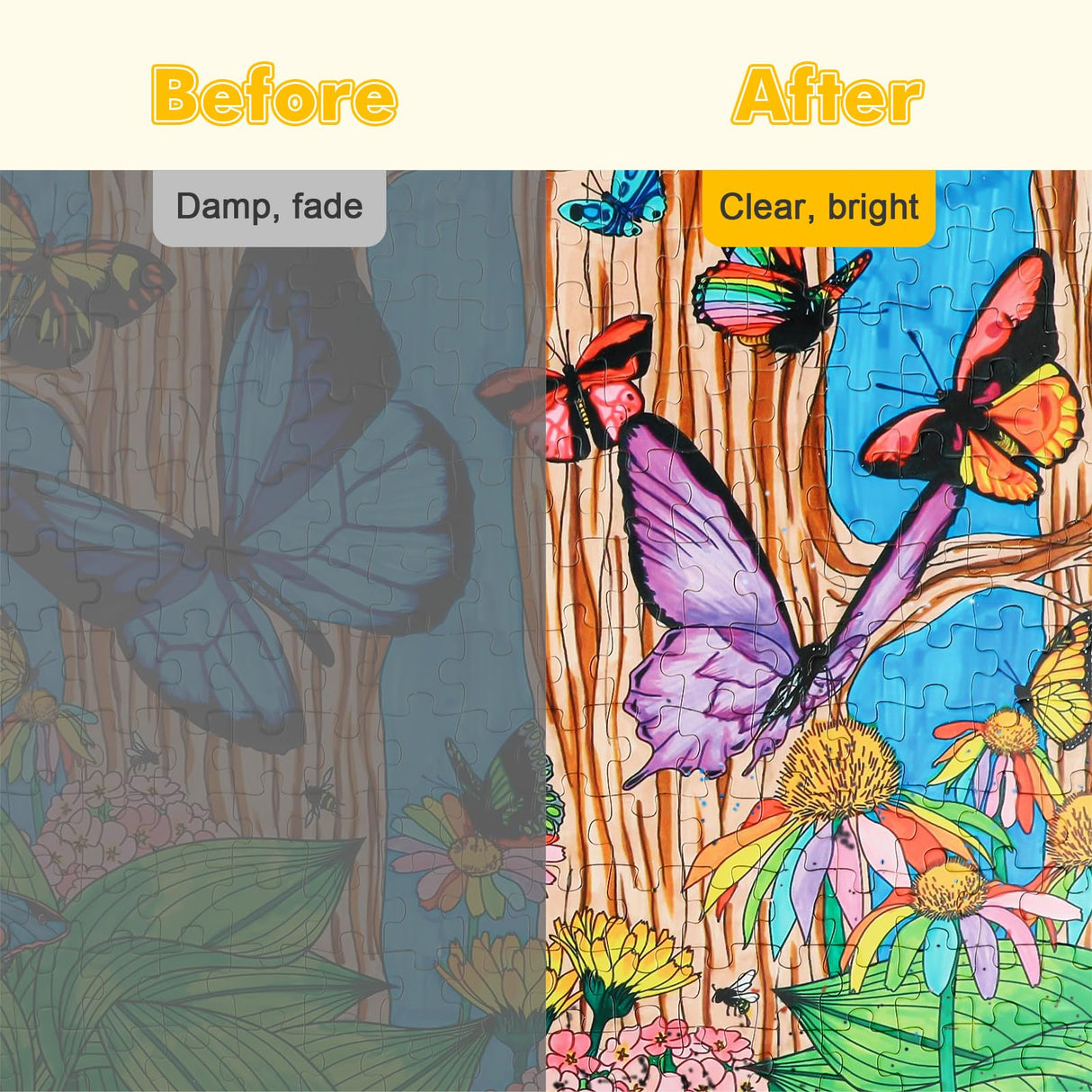 GHHKUD Jigsaw Puzzle Glue, 240ML Jigsaw Glue with Sponge Head, Non-Toxic and Quick Dry Puzzle Sealer for 4000/5000/6000 Pieces of Puzzle Jigsaw Accessories Glue Scrapper Included & Double-Sided Tape GHHKUD