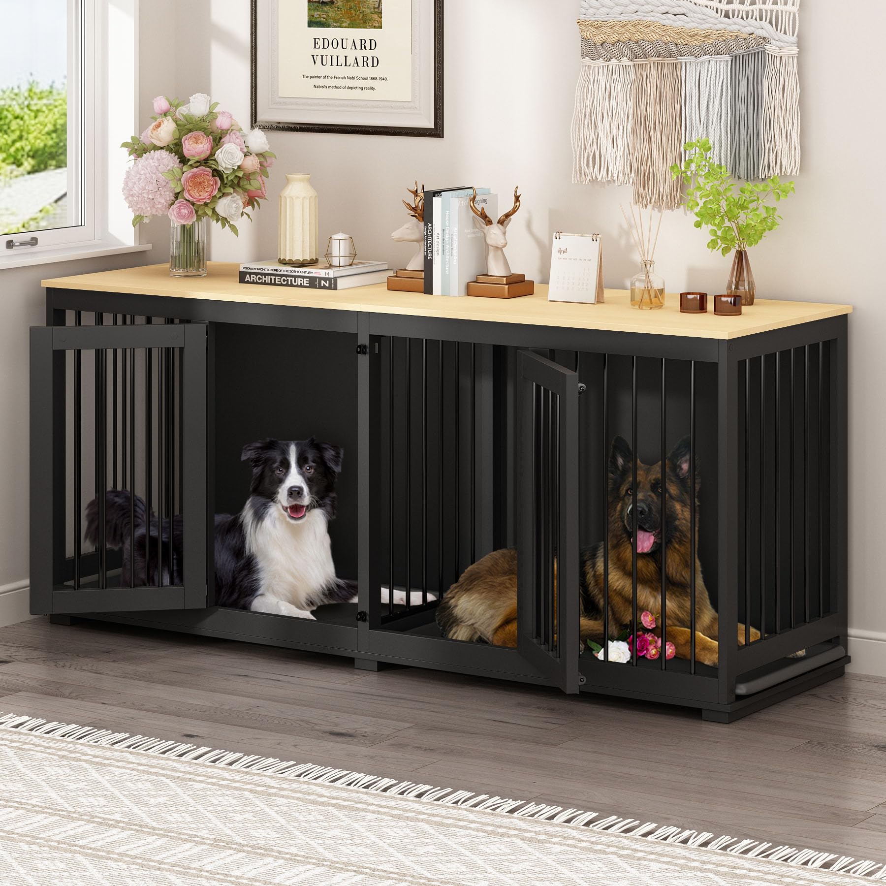 Large dog crate fashion with divider