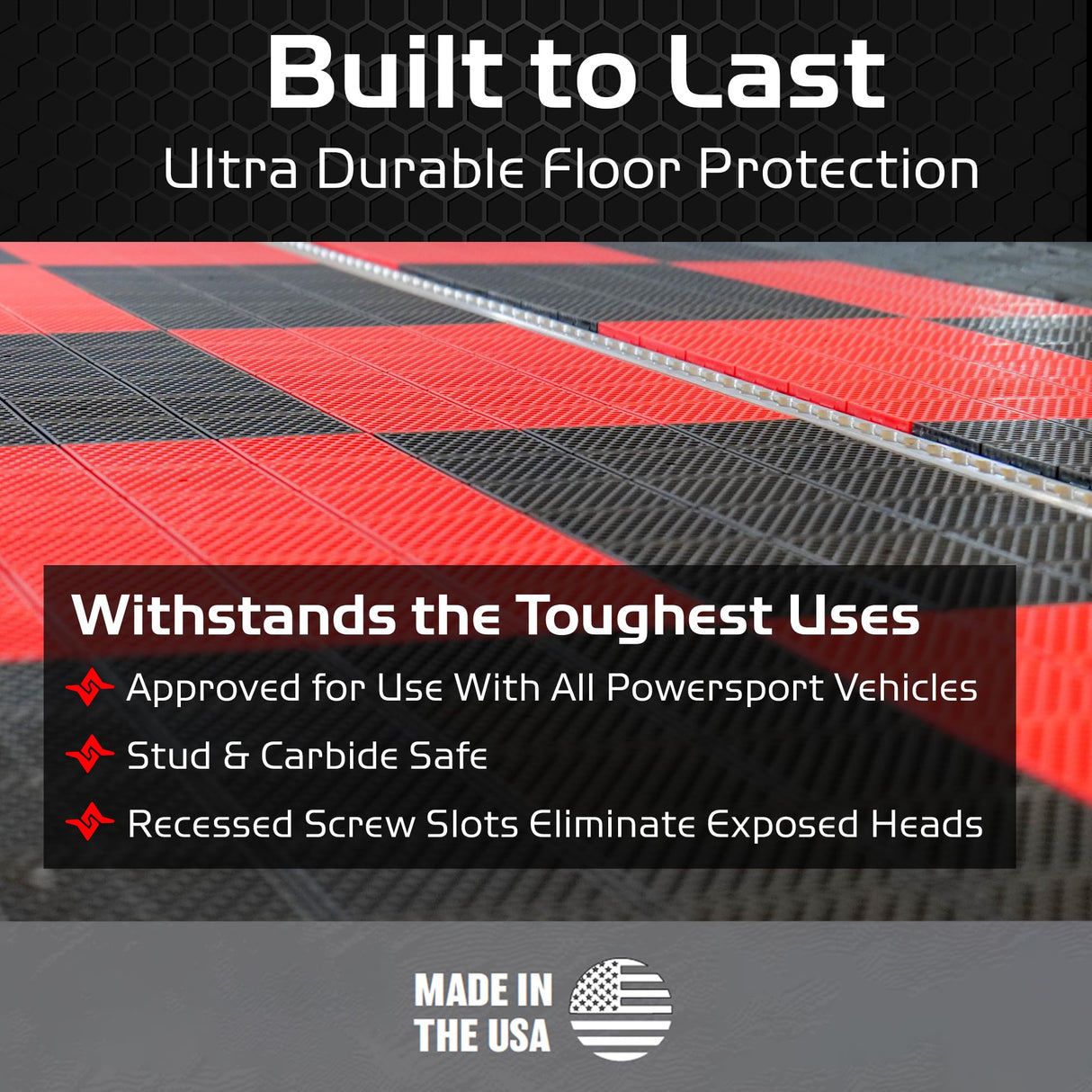 Caliber ProTech Garage Flooring Tiles, 9” x 18” Interlocking Tiles, Grey, 24-Pack Caliber