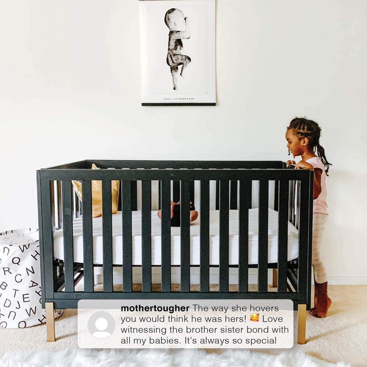 Delta Children Hendrix 4-in-1 Convertible Crib, Bianca White/Bronze Delta Children