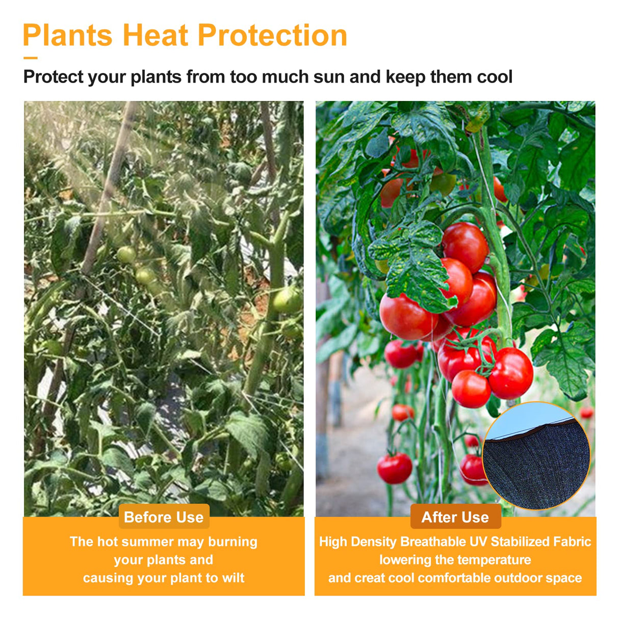 UCINNOVATE 10x10 FT Sunblock Mesh Shade, 90% Sun Shade Cloth Fabric Plants Shade Screen Netting with Grommets, Durable Sunshade UV Resistant Fabric for Pergola Patio Lawn Garden Deck or Dog Kennel UCINNOVATE