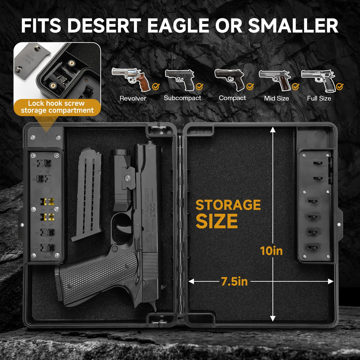 NIANPU Gun Safe Alternative,Portable Gun Case Handgun Lock Box Quick Access Pistol Safe Small Handgun Storage with TSA Padlock,Instant Access Gun Box for Bedside and Car (With Brand Logo, 1) NIANPU