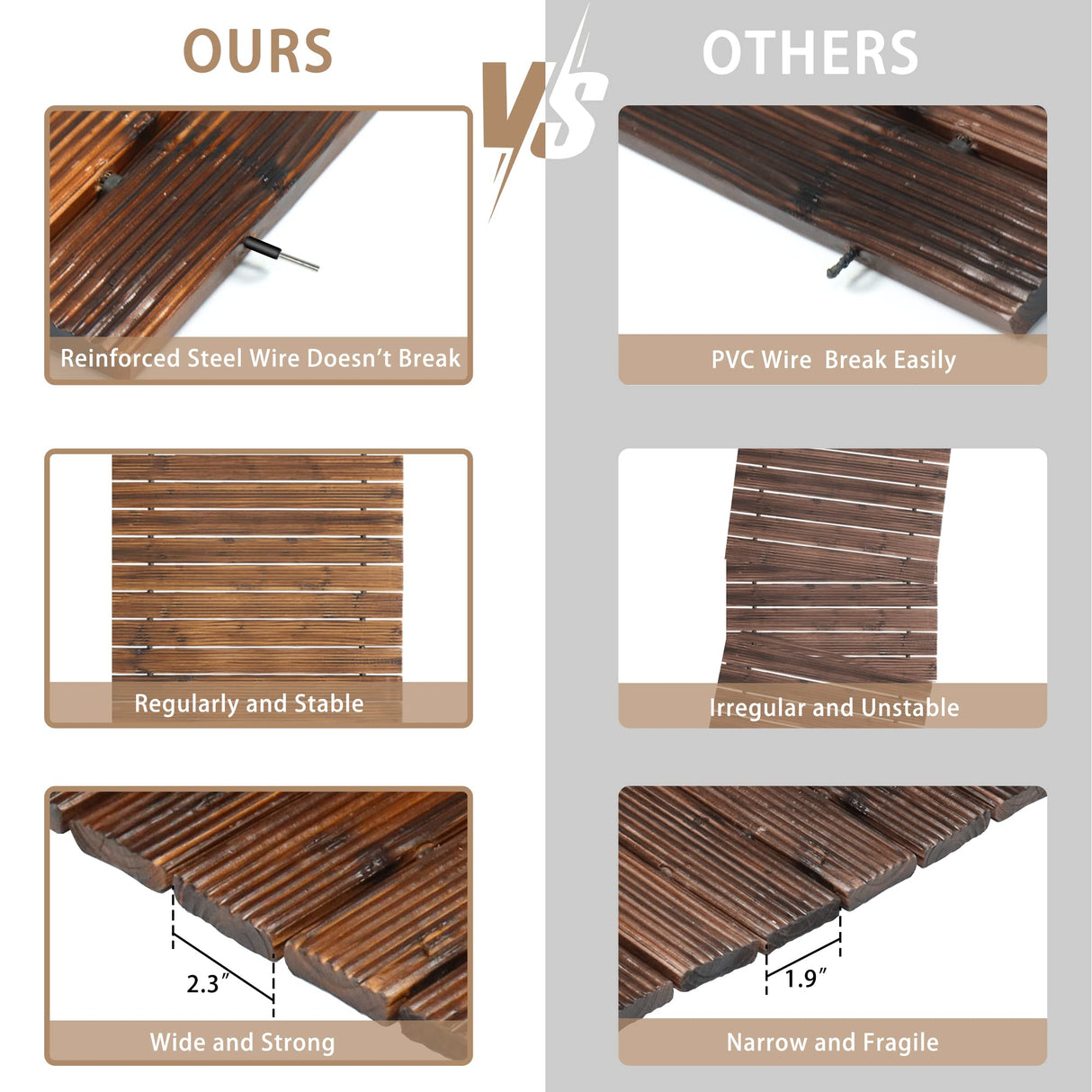 Spurgehom Wooden Garden Pathway 8FT Straight Outdoor Walkway Roll Out Cedar Garden Walkway Wood Patio Path Decor Lawn Pavers Boardwalk Beach Path for Wedding Party (Brown) Spurgehom