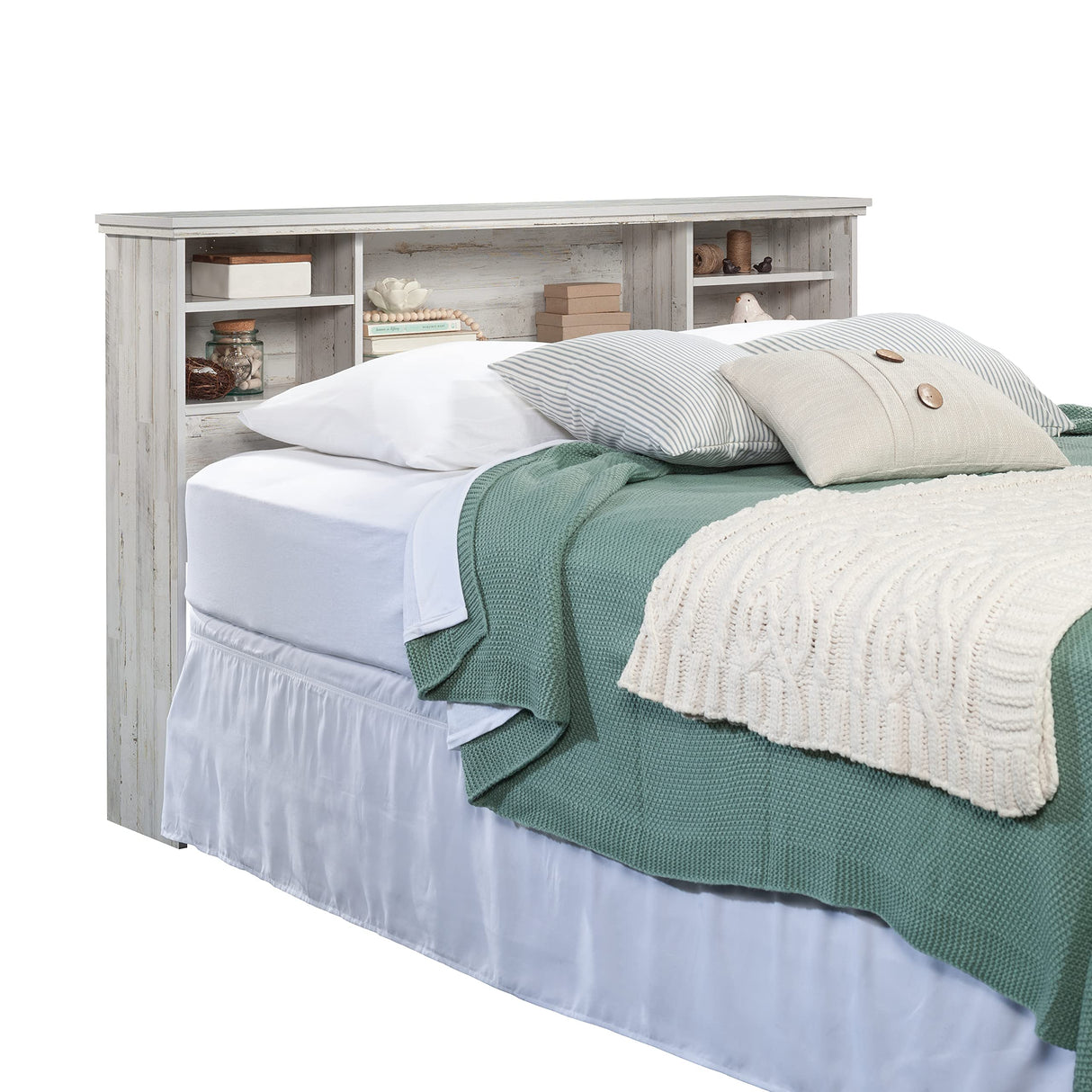 Sauder River Ranch Full-Queen Headboard, White Plank Finish Sauder