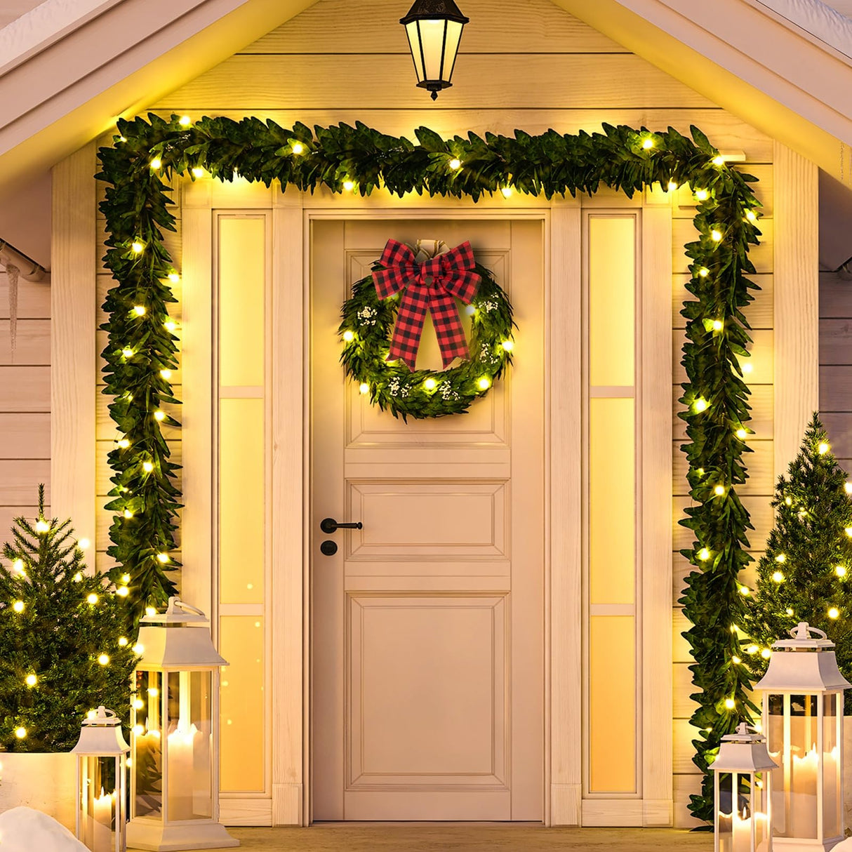 Boao 6 Rolls Christmas Wired Ribbons 2.5 Inch x 24 Yards Buffalo Red White Black Plaid Ribbons Vintage Truck Trees Glittered Snowflake Wired Edge Ribbon for Christmas DIY Wrapping Wedding Floral Craft Boao