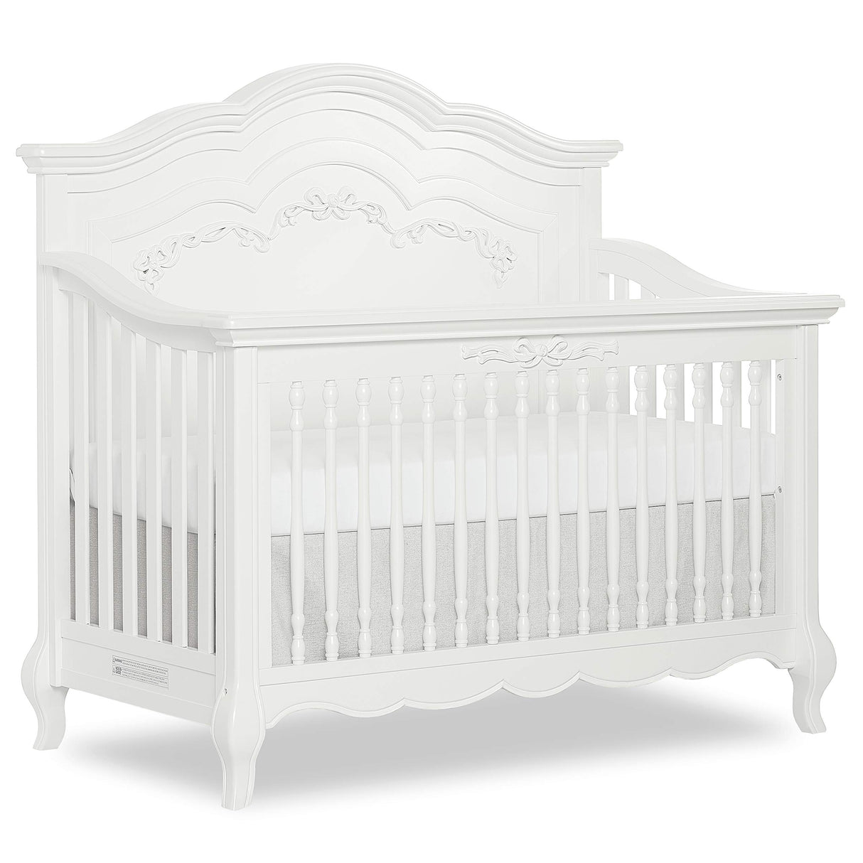 Evolur Aurora 5-in-1 Convertible Crib in Frost, Greenguard Gold Certified, Features 3 Mattress Height Settings, Sturdy and Spacious Baby Crib, Wooden Furniture Evolur