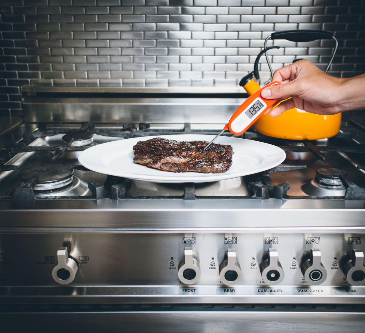 Lavatools Javelinยฎ Ultra-Fast 3-Second Digital Instant Read Meat Thermometer for Grill and Cooking, 2.75" Probe, Compact Foldable Design, Large Display, IP65 Water Resistant, NSF Certified โ Maize Lavatools