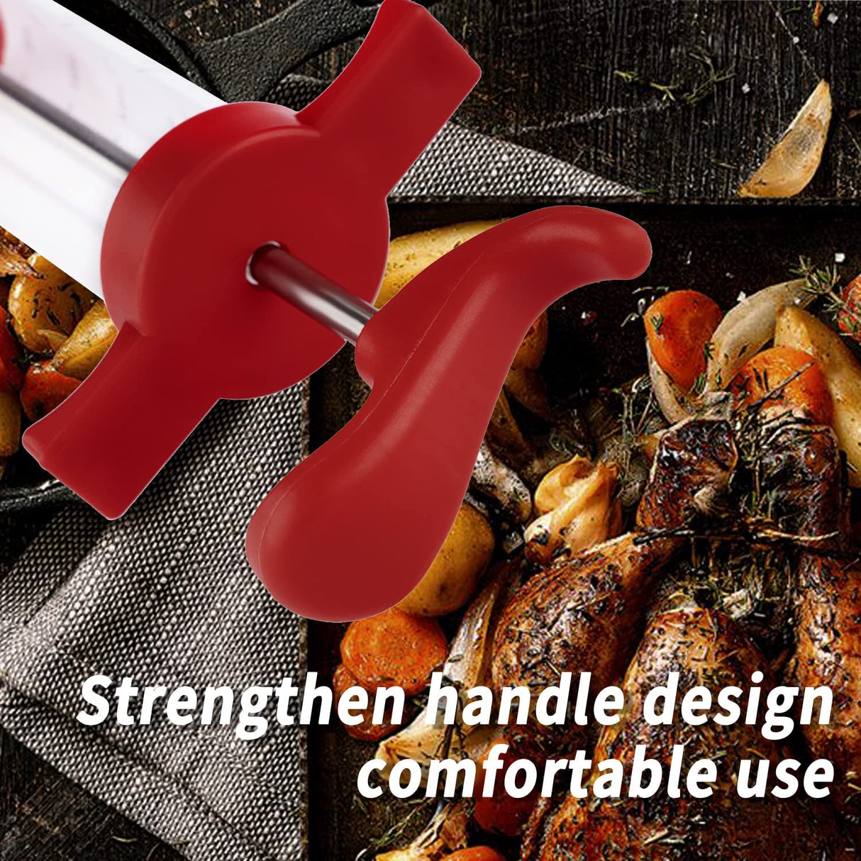 JY COOKMENT Meat Injector Syringe, 1-oz Marinade Flavor Injector with 2 Professional Needles,1 Cleaning Brushes JY COOKMENT