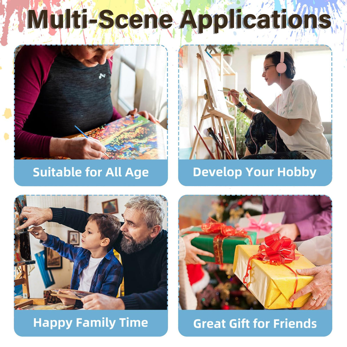 2 Pack Paint by Number Adults, Poker Paint by Numbers Kit for Adults Beginners, DIY Crafts Acrylic Painting by Number Kits Couple for Gifts Home Decor 12x16 Inch hkejoi