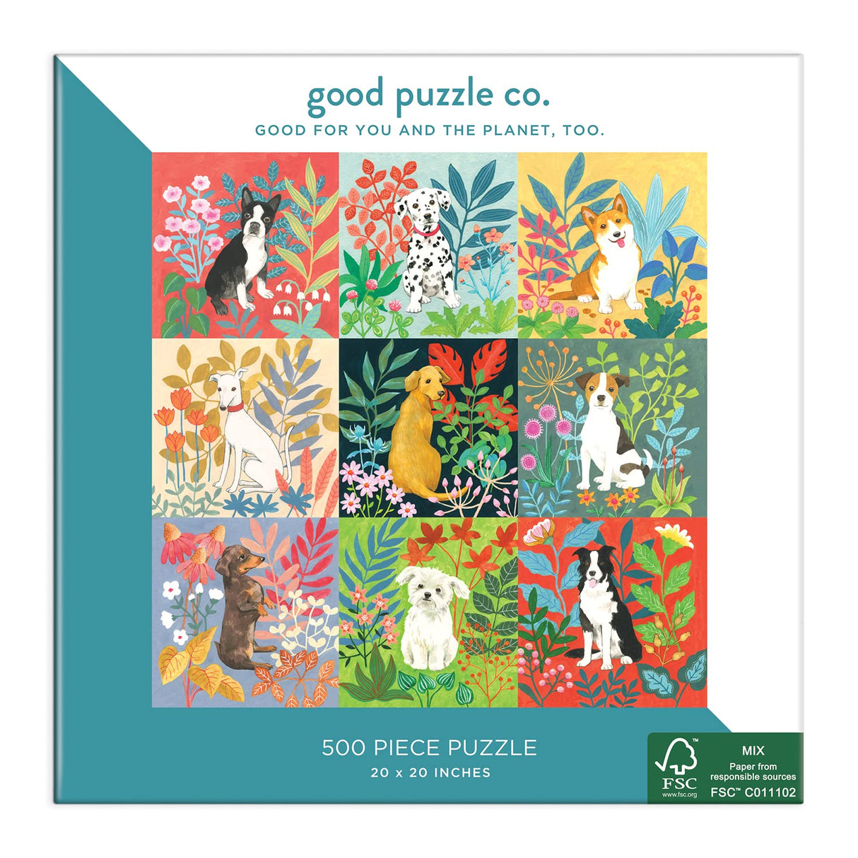 Good Puzzle Co. Dogs and Flowers Galison