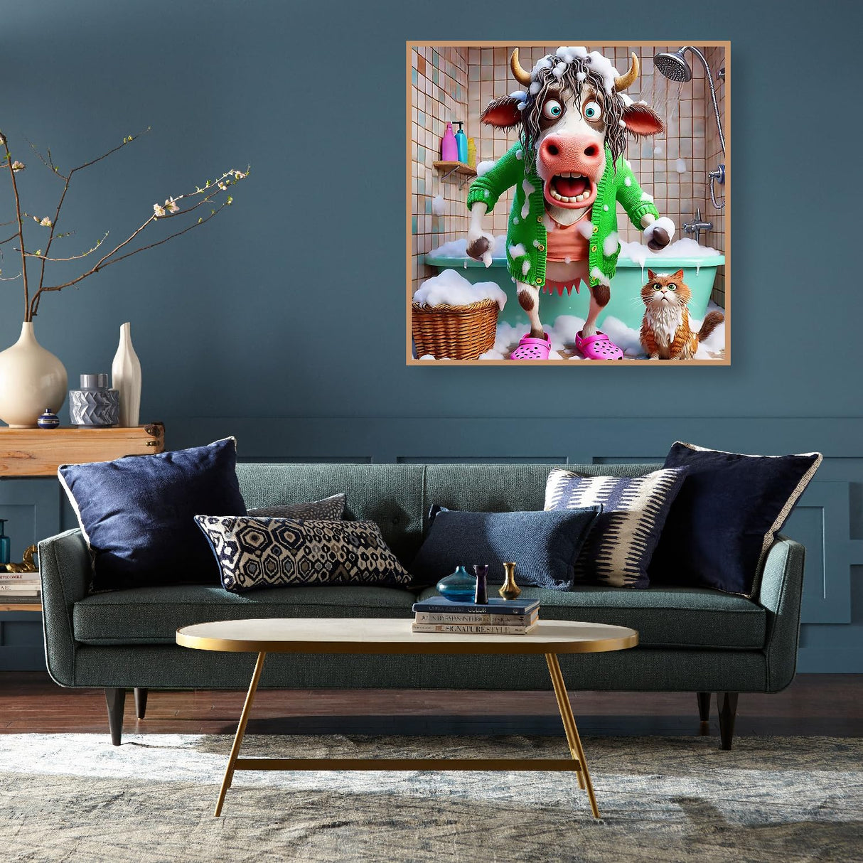 Funny Cow Diamond Painting Kits for Adults Beginners, 5D Diamond Art Kits for Adults, Gem Arts and Crafts for Beginners, Full Round Drill Paint with Diamond for Home Wall Decor 14X14 Inches uuxsretaio