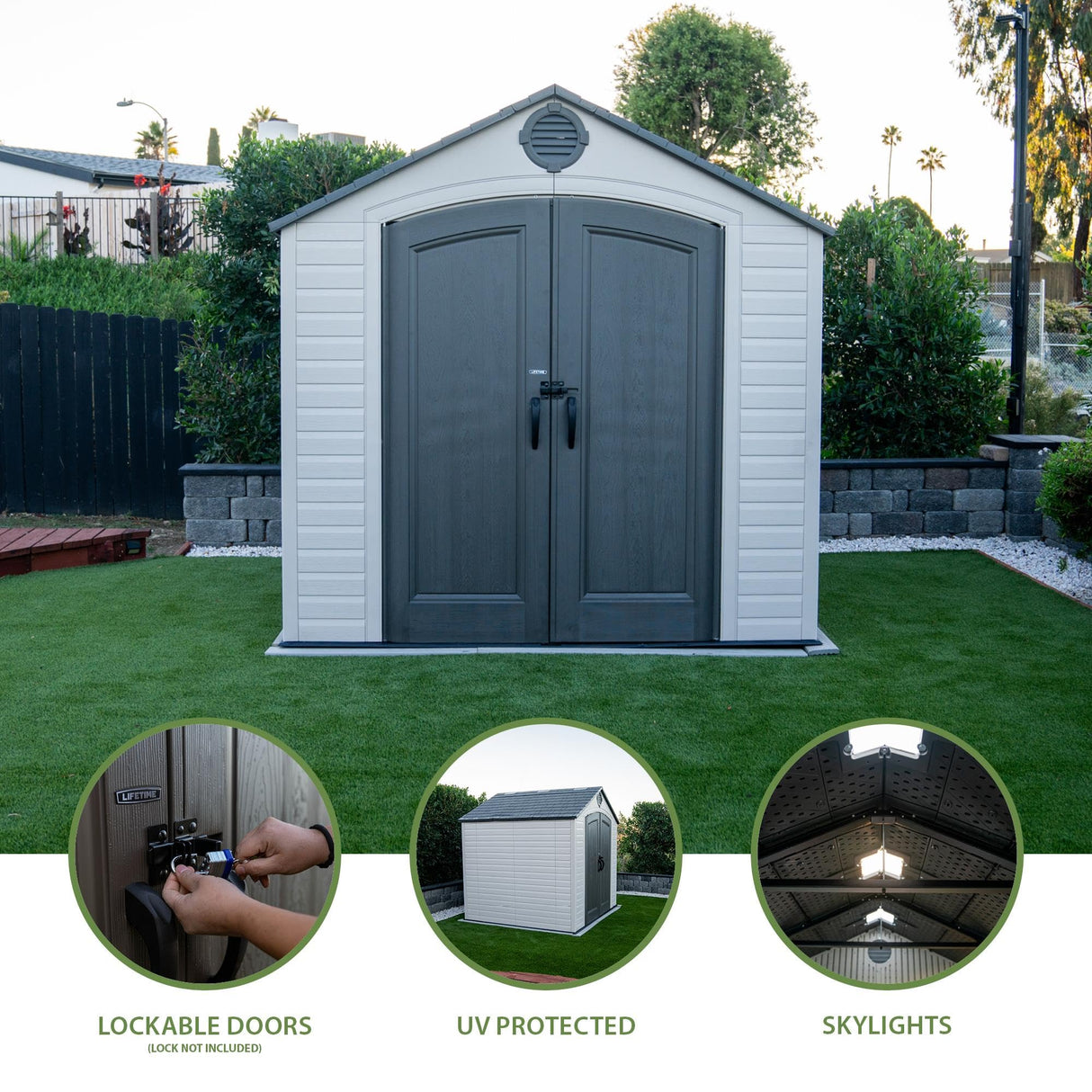 Lifetime Outdoor Storage Shed, 8 x 7.5 Foot Lifetime