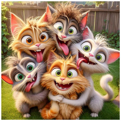 Lophomie Diamond Art Kits for Adults, 5D DIY Cat Diamond Painting Kits for Adults Beginners, Diamond Dots Kits Gem Arts Crafts for Home Wall Decor 14x14 Inch