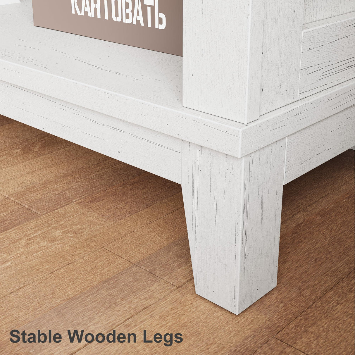 IDEALHOUSE 5 Tier Bookcase with Adjustable Shelves, 71" Tall Narrow Bookshelf w/Wooden Legs, Farmhouse Narrow Bookcase for Living Room Apartment Office (1, White) IDEALHOUSE