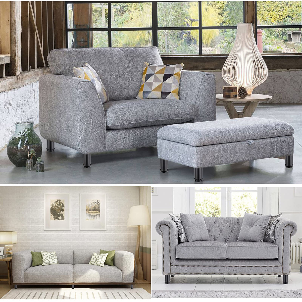 OwnMy 4PCS 4 Inch Stainless Steel Furniture Legs Feets Metal Cabinet Legs, Adjustable Round Metal Furniture Replacement Legs Corner Feets Heavy Duty Table Leg Extenders for Sofa Couch Chair OwnMy