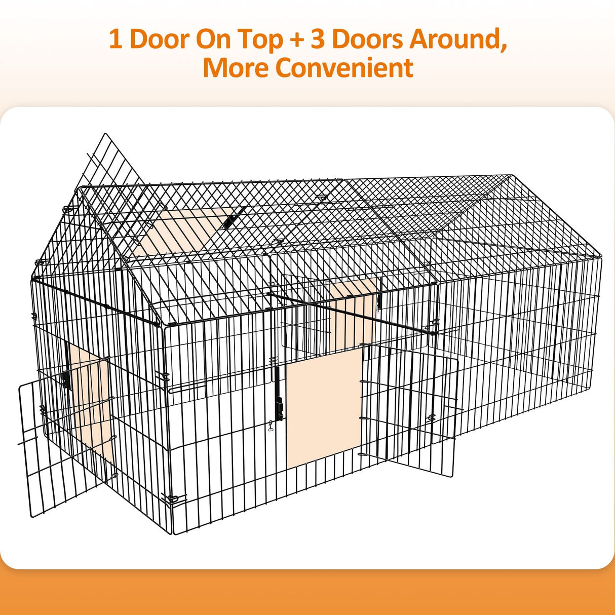 INJOPEXI Metal Chicken Coop 86"×40"×39" Chicken Runs for Yard with Cover Chicken Playpen Enclosure Chicken Pen Kennel Duck CoopCage for Outdoor Backyard Farm Rabbit Small Animal Dog Poultry Cat Hutch INJOPEXI