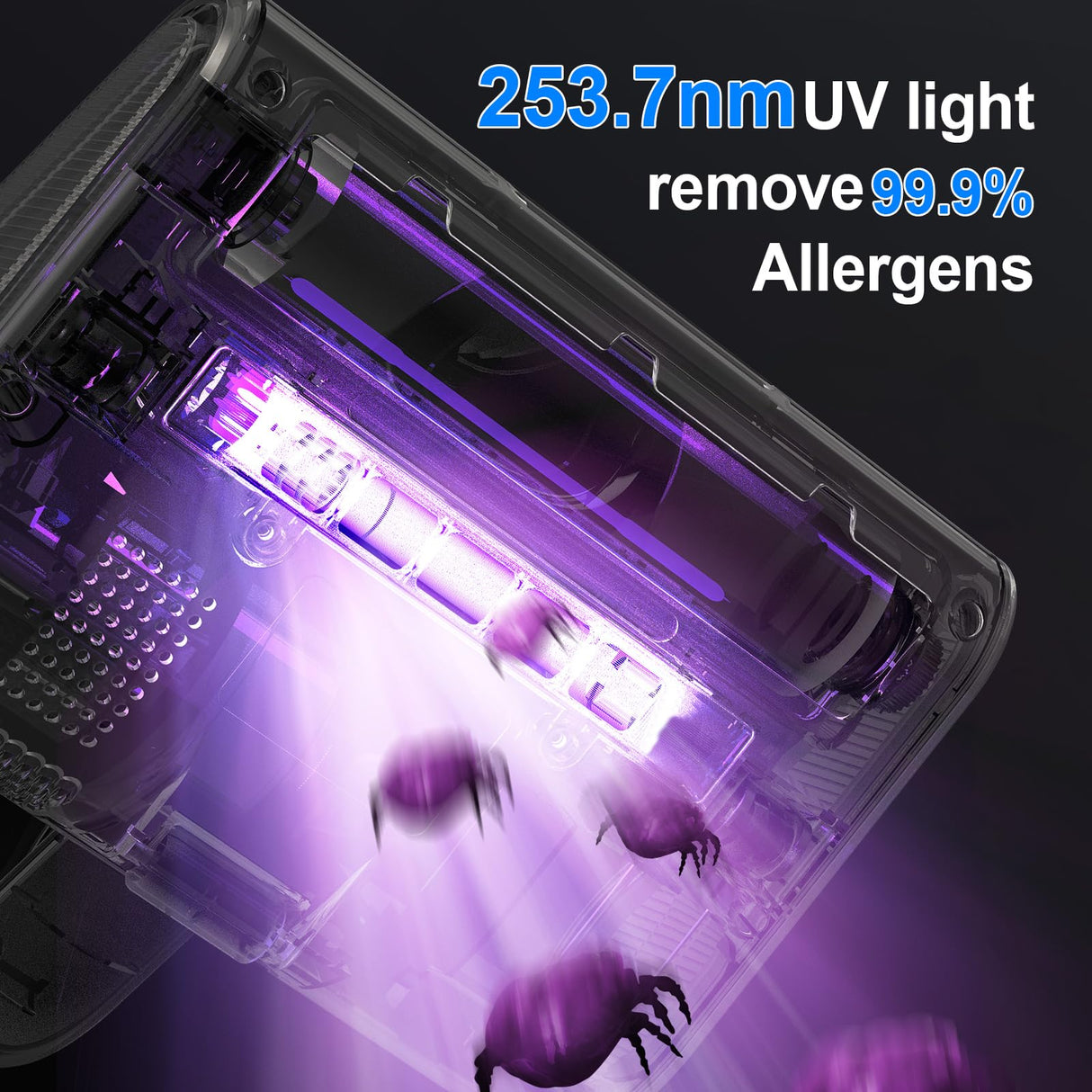 Mattress Vacuum Cleaner,13Kpa Powerful Suction Bed Vaccum Cleaner with UV-C Light,LED Headlights and High Heating Tech,1.2kg Light Weight Handheld vaccum for spot Cleaning,Sofa,Couch Fabric Cleaner Intercleaner