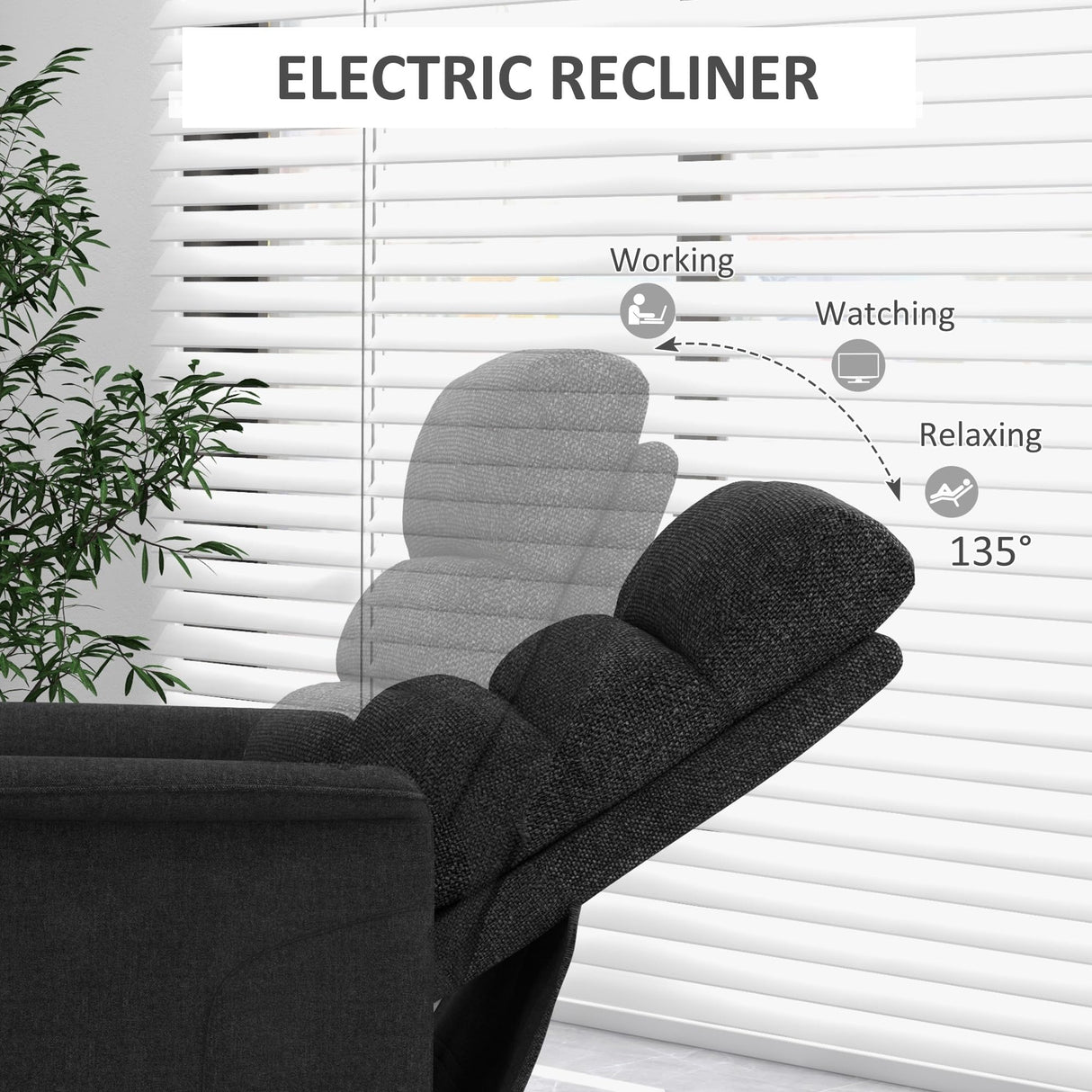 HOMCOM Power Lift Recliner Chair for Elderly, Easy Assembly, Fabric Lift Chair for Adults, Recliner Sofa with Remote Control, Side Pockets for Living Room, Black HOMCOM