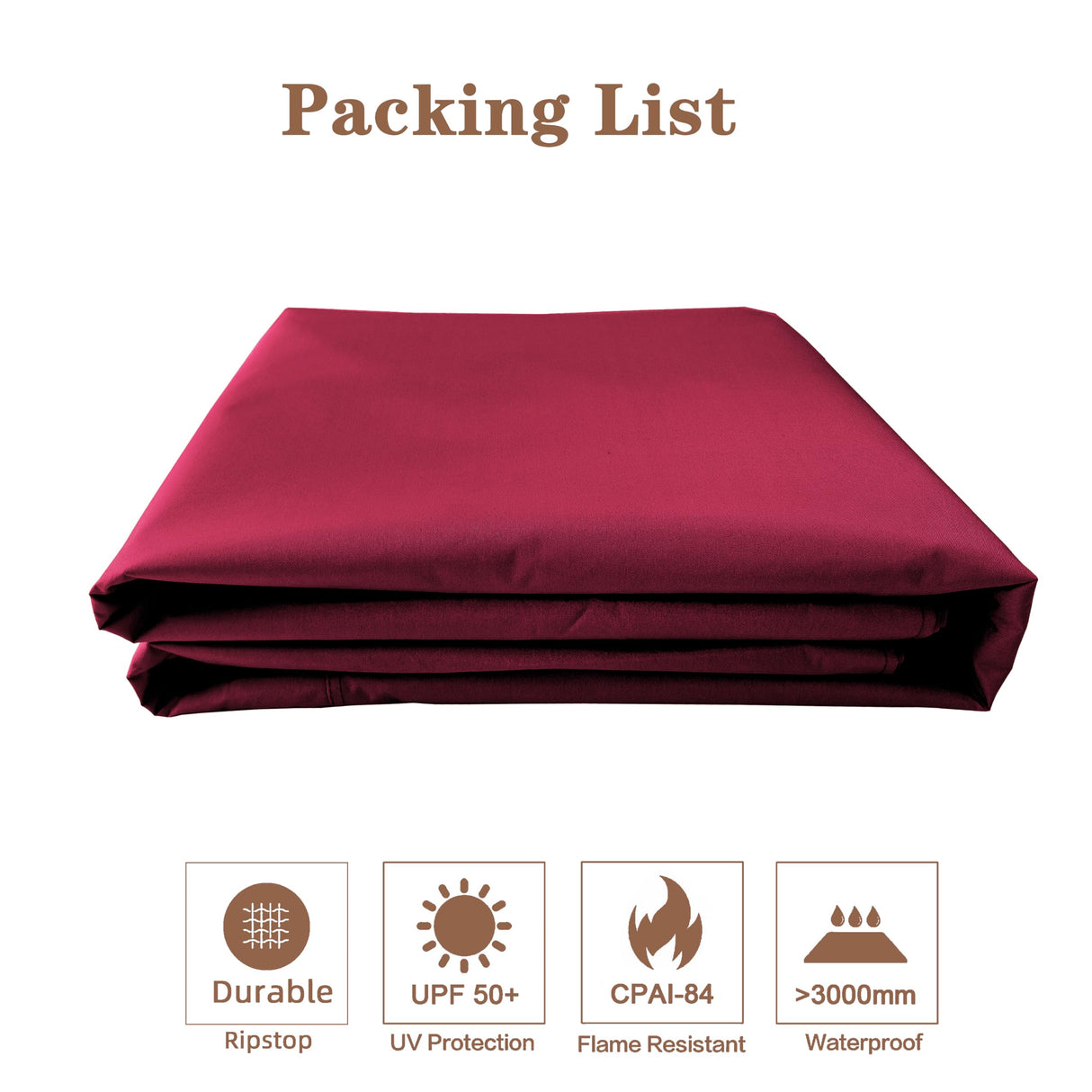 SCOCANOPY Upgraded Ripstop Fabric Replacement Canopy Grill BBQ Gazebo Roof Top for Gazebo Model L-GZ238PST-11 Only,(Burgundy Ripstop) SCOCANOPY