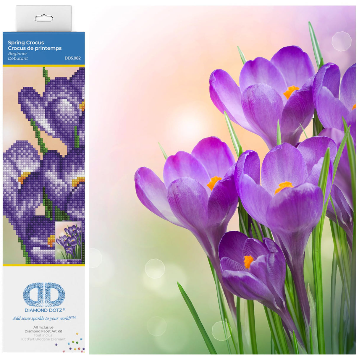 DIAMOND DOTZ Spring Crocus Diamond Painting Kits for Adults - Diamond Art Kits a Relaxing Creative Craft Kit with Dotz Gems 13x9 DIAMOND DOTZ
