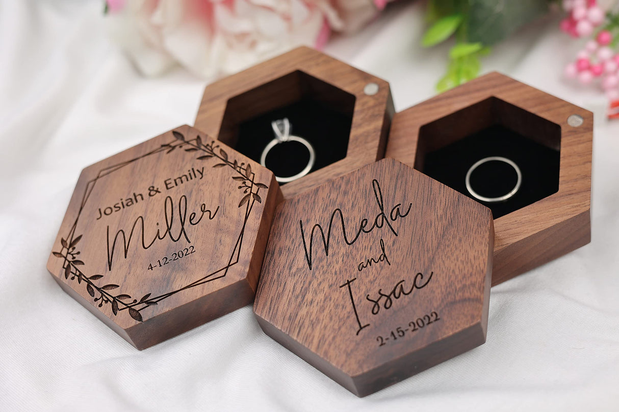Personalized Wooden Ring Box, Custom Wedding Ring Box, Engagement Ring Box, Custom Ring Holder Generic