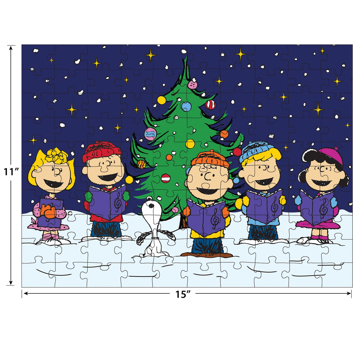 RoseArt - Peanuts - Christmas Caroling - 100 Piece Jigsaw Puzzle for Kids and Adults RoseArt