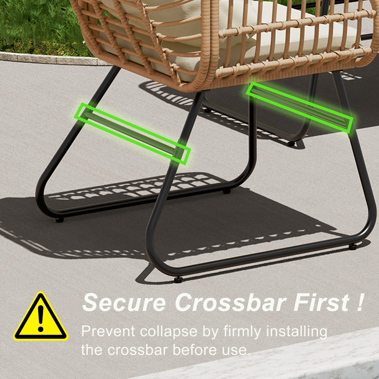 LEX CRAFT 4-Piece Outdoor Patio Furniture Set with Cushions & Tempered Glass Table, All-Weather Rattan Bistro Set with Loveseat Chairs Table Soft Cushions for Garden, Porch, Backyard (Beige) LEX CRAFT