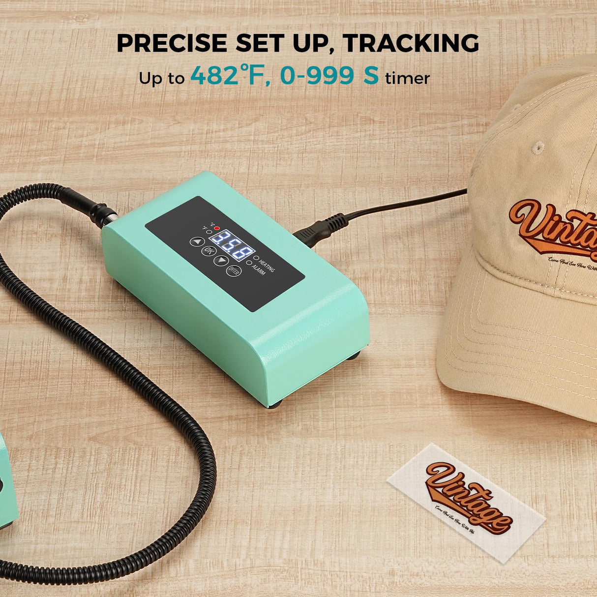 ITEFDTUTNE 2 in 1 Hat Press Machine, Heat Press Machine for Caps, T-Shirts, Bags. with 3.15"×5.5" Curved Heating Element & Silicone Platen, LCD Digital Temperature & Timer Control, No Crease ITEFDTUTNE