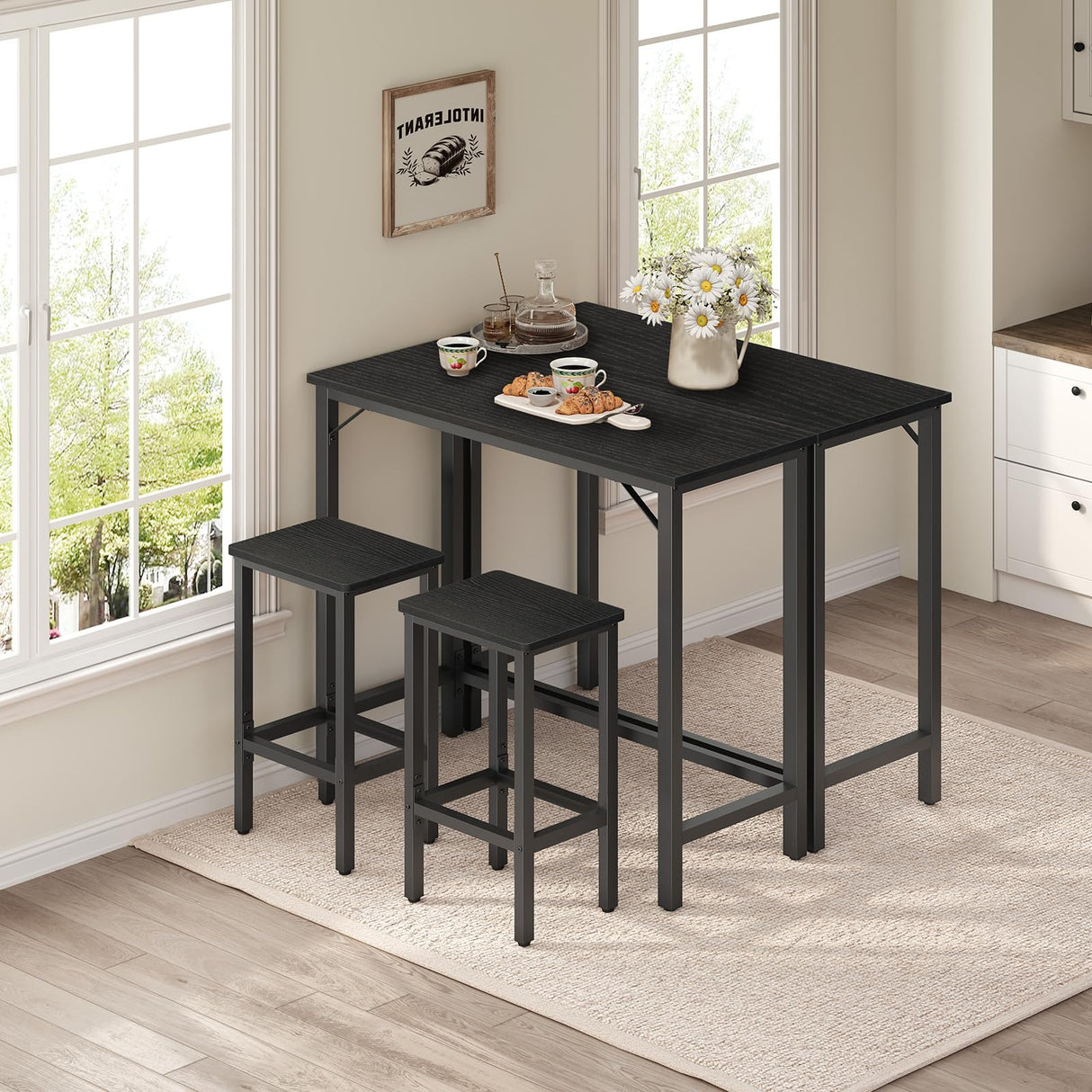 MAHANCRIS Narrow Bar Table, 63-Inch Pub Table for Dining Room, Counter Bar Tables with Sturdy Metal Frame, Connectable Bar Table, Multifunctional Console Table, Black BTBK1601 MAHANCRIS