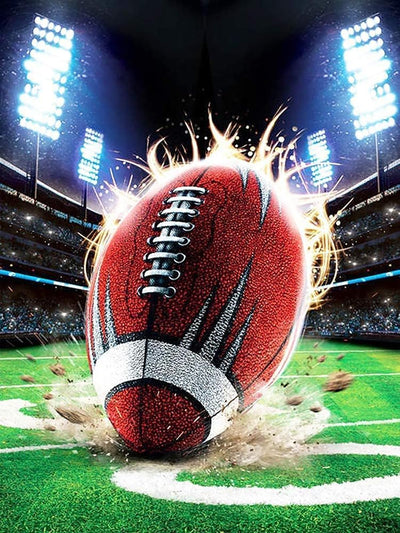 Apomelo Diamond Art Football Diamond Art Painting Kit for Adults Rugby Sports Diamond Art Craft for Decor, Super Football,12x16 inches
