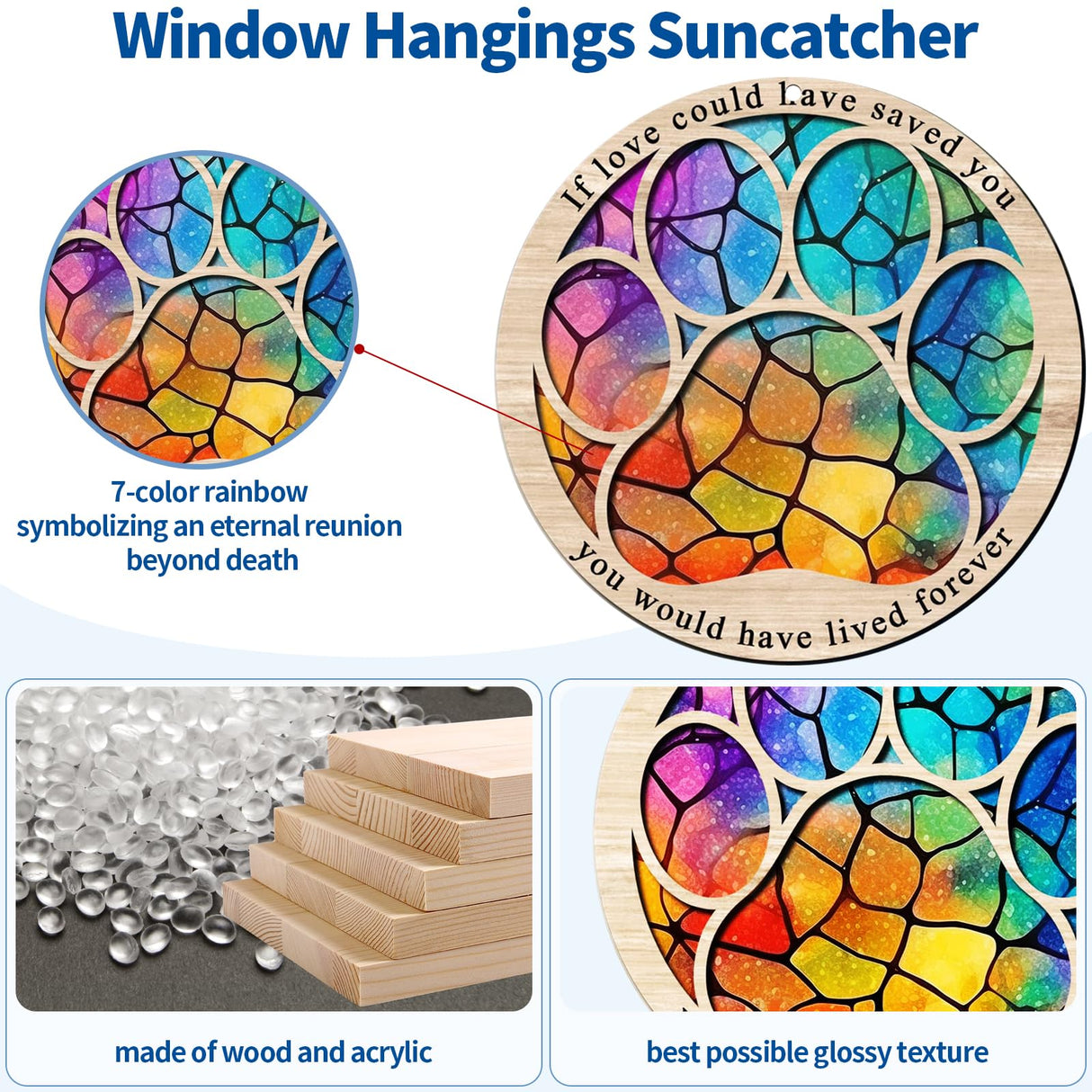 Waltool Pet Memorial Shadow Box with Clay Paw Print Impression Kit, Paw Ornament Loss of Pet Sympathy Gift, Picture Frame Pet Urns for Dogs Cats Ashes Keepsake Waltool