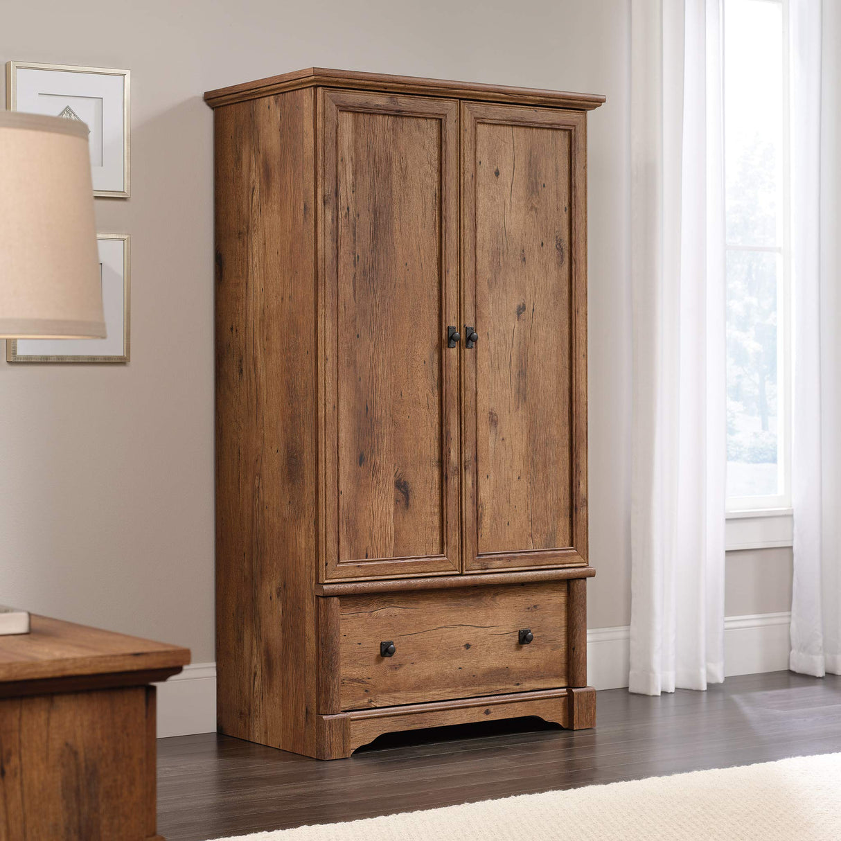 Sauder Palladia Armoire, Vintage Oak finish Sauder