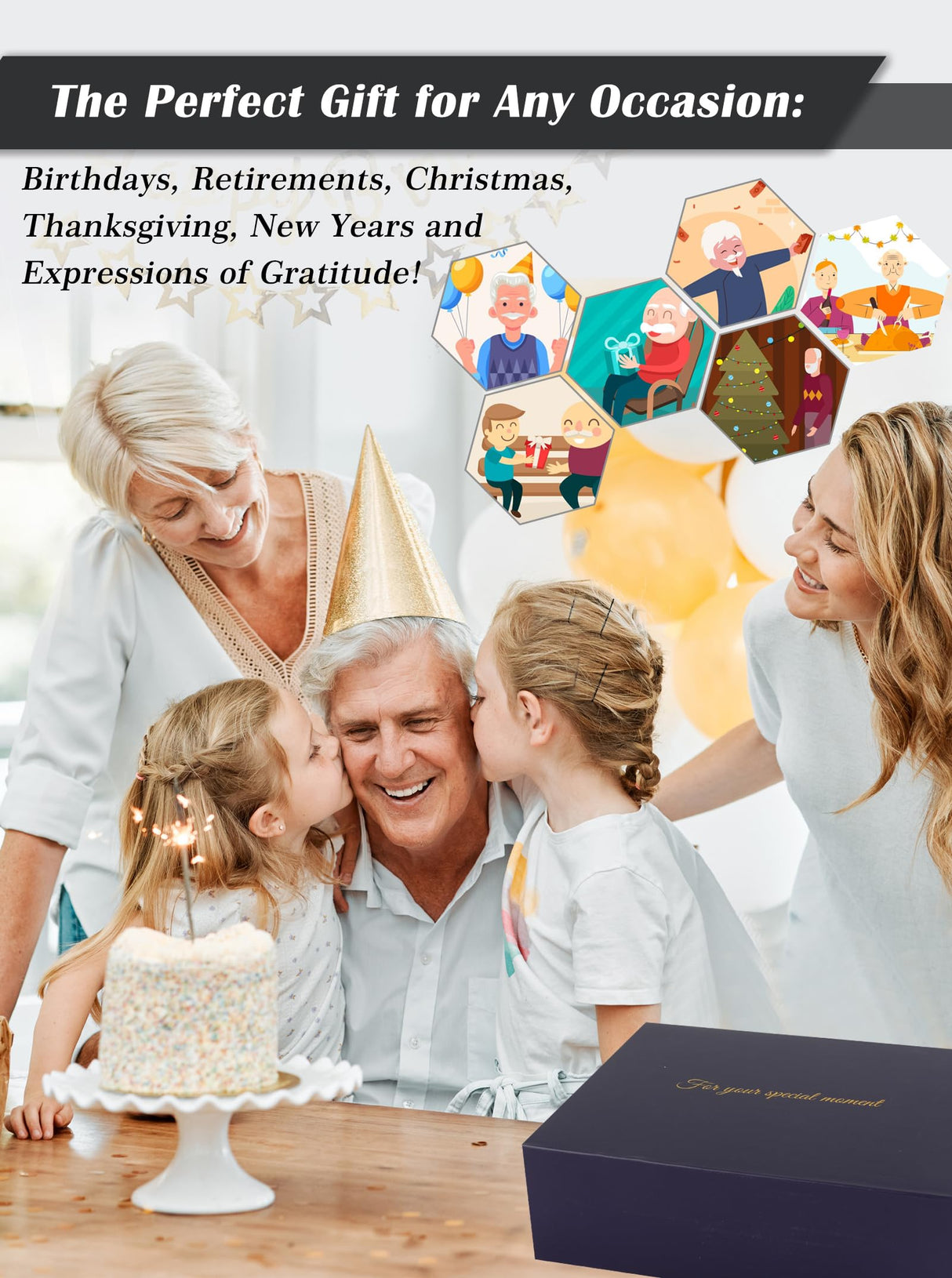 WINTAIM Grandpa Glass Clock Gift from Granddaughter or Grandson - Unique Grandfather Clock Gift Ideas for Great Grandpa Birthday, Christmas, Thanksgiving WinTaim