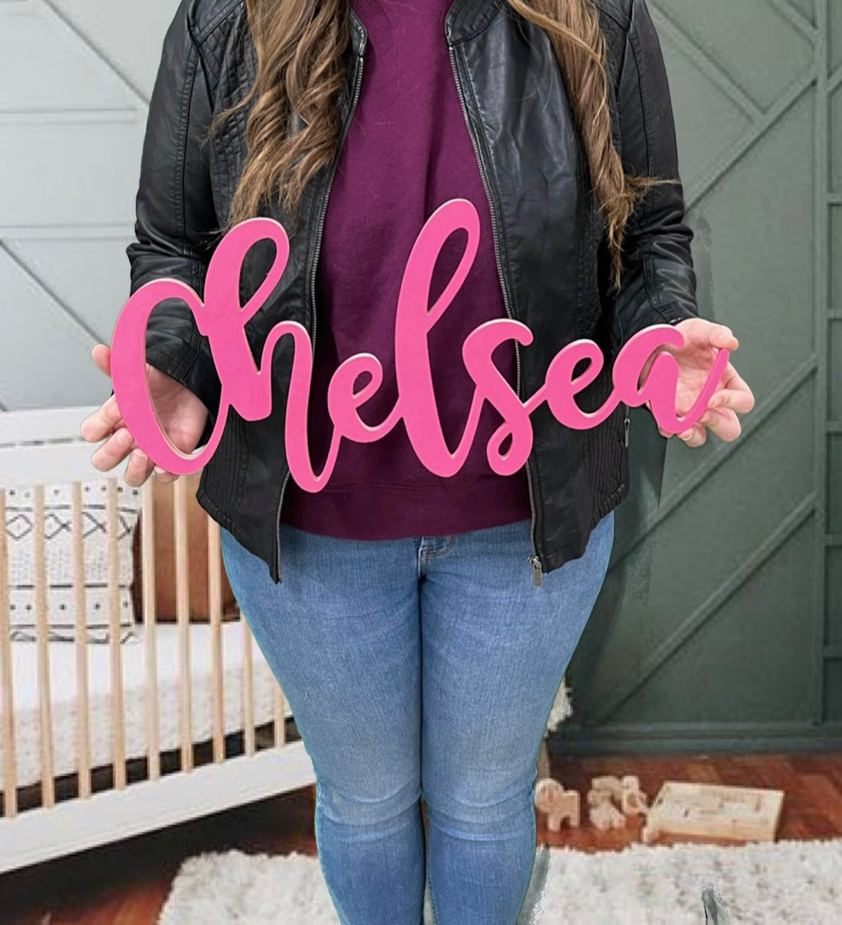 Personalized Nursery Name Signs, Baby Name Decor for boys or girls, Large wooden names, any name or word can be cut WoodArtSupply