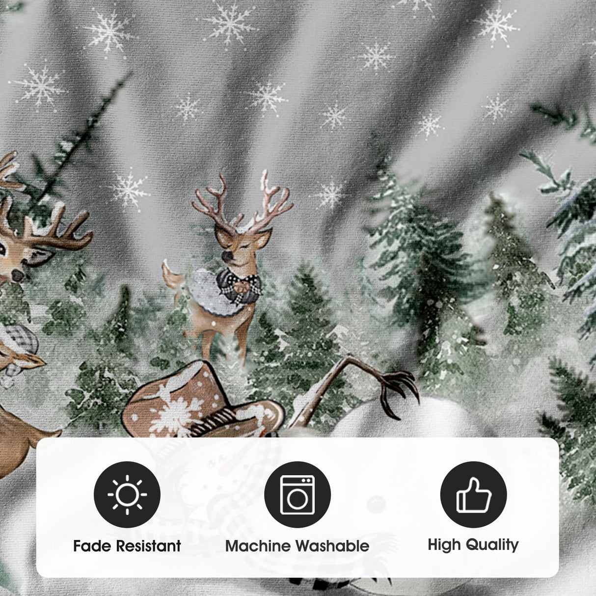AVOIN colorlife Snowman Reindeer Snowflake Christmas Tree Skirt 36 Inch, Winter Holiday Tree Mat Decoration AVOIN colorlife