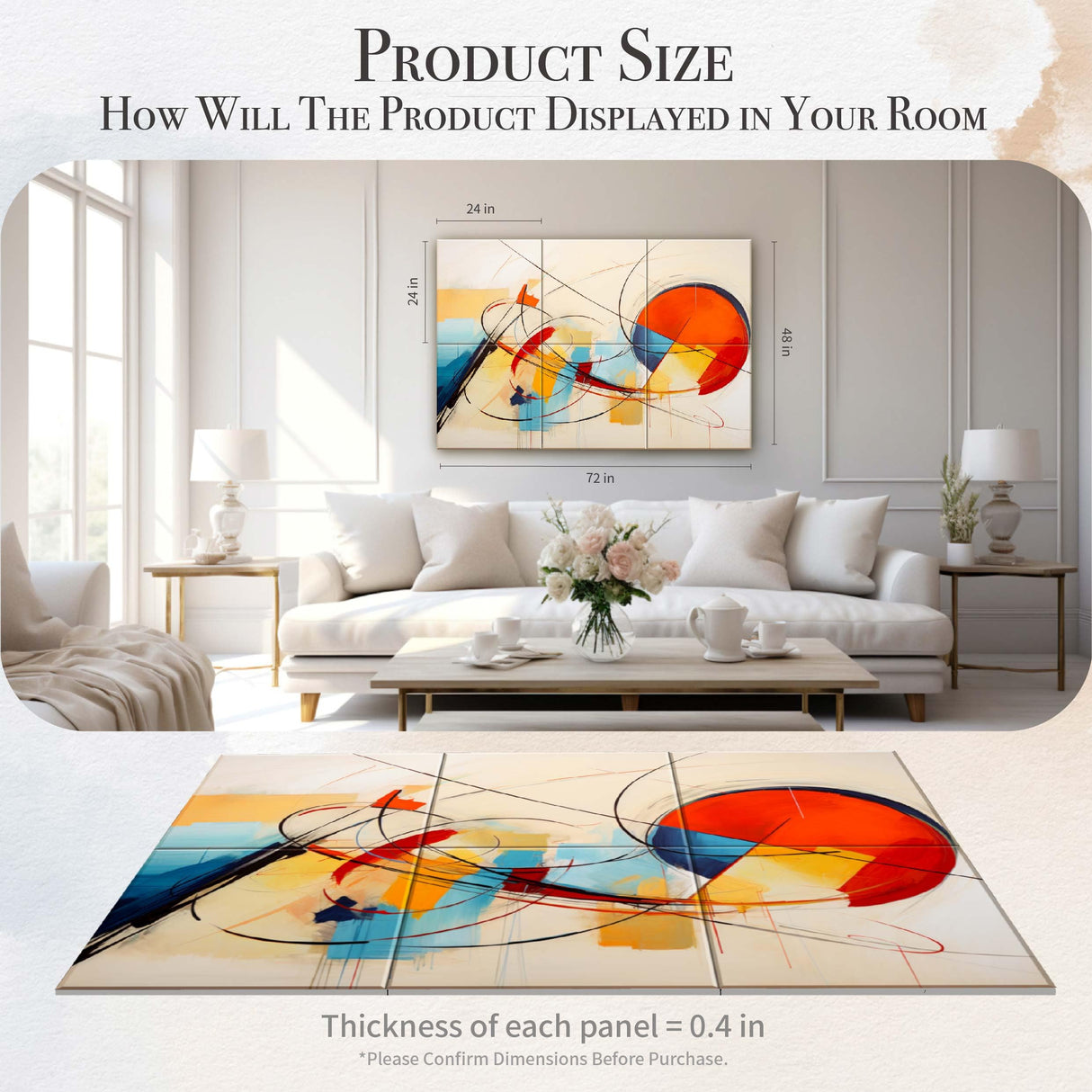 Soon Global Acoustical Wall Panels, 72 X 48 Inches Art Acoustic Panels, Decorative Acoustic Panels, Acoustic Wall Panels, Sound Absorbing Wall Art, Seraphina Echo Soon Global