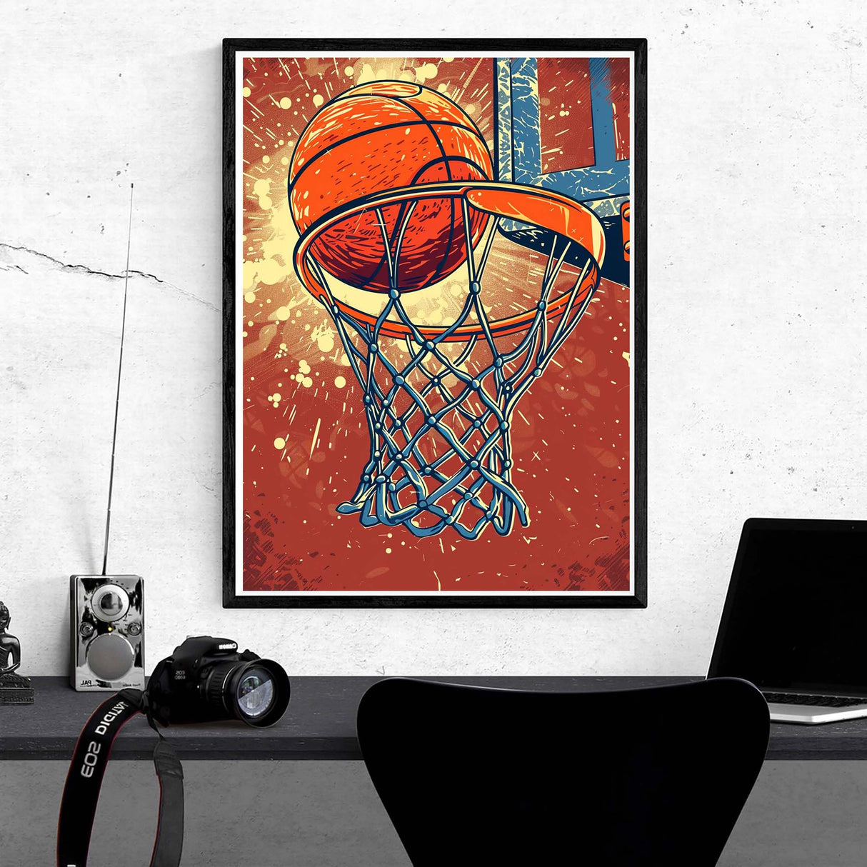 Kaliosy 5D Diamond Art Kits for Adults Basketball by Number Kits, Diamond Painting Art Slam Dunk DIY Full Drill Crystal Craft Cross Stitch Embroidery Decoration (12x16 inch) 30x40 cm Kaliosy