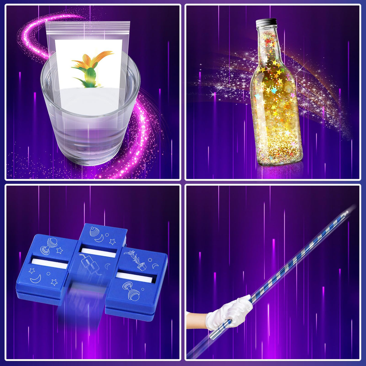 PATIFEED Kids Magic Kit, Magic Set with Instructions for Each Trick to Perform, Magic Toys for Kids Ages 6 7 8 9 10 11 12 Year Old PATIFEED