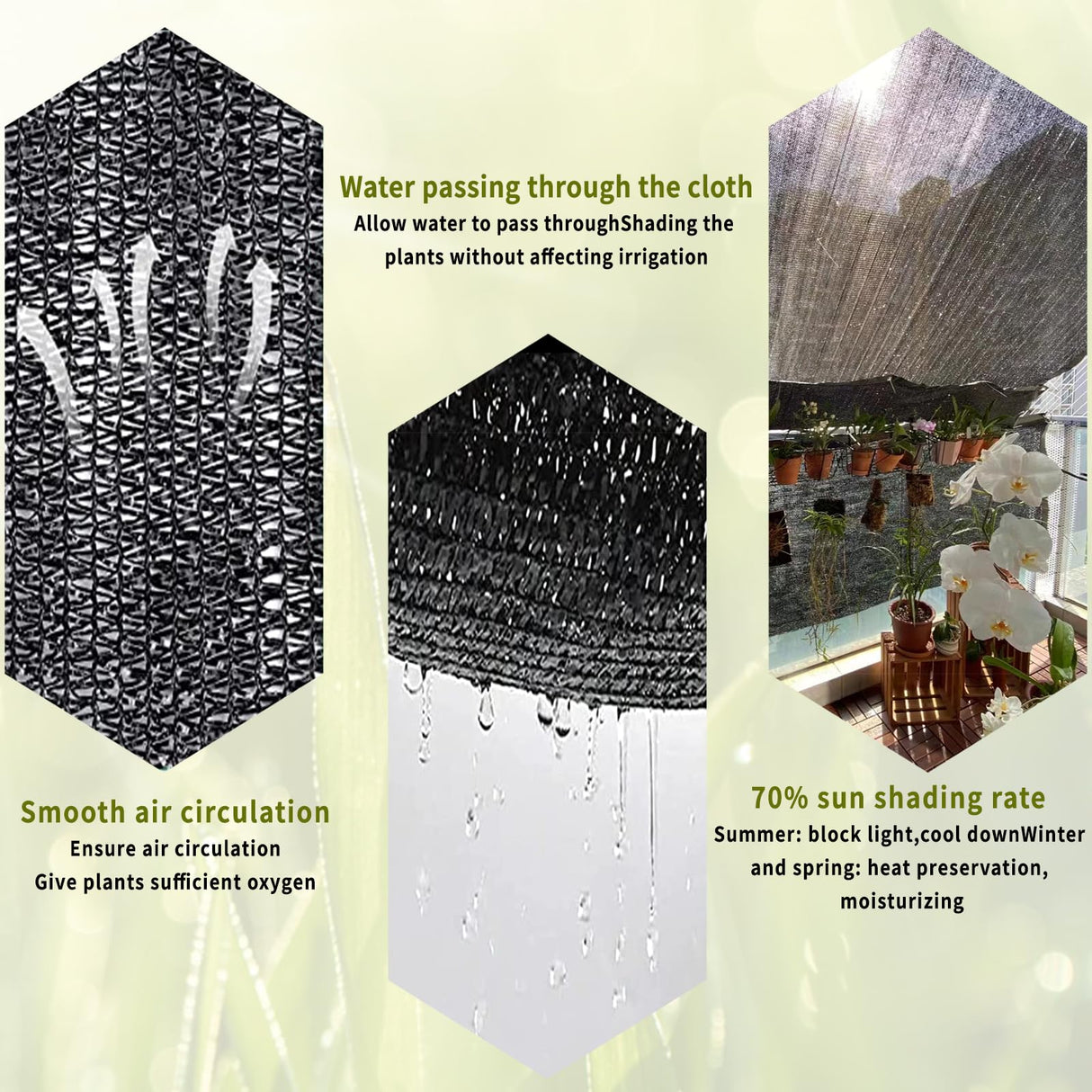 Shade Cloth,70% Garden Sun Shade Cloth Mesh Tarp,10 x 20 FT Black Sun Shade Net, pergola Shade Cover with Grommets,for Outdoor Sun Shade Cover,Plant Cover Patio Canopy ,Greenhouse WFAUIBR